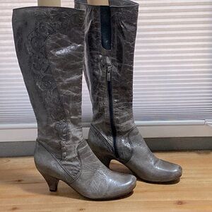 BOCAGE gray heeled boots